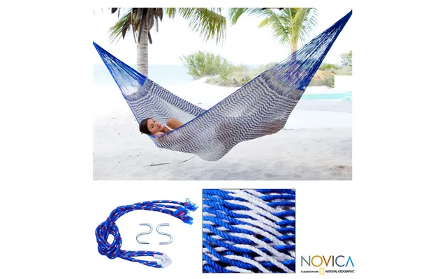 Novica Ocean Waves Rope Hammock