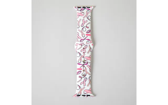 Patterned Silicone Apple Watch Band 38mm 40mm 41mm 42mm 44mm - Pink Ribbon
