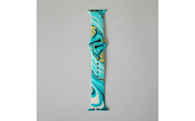 Patterned Silicone Apple Watch Band 38mm 40mm 41mm 42mm 44mm - Turquoise Marble