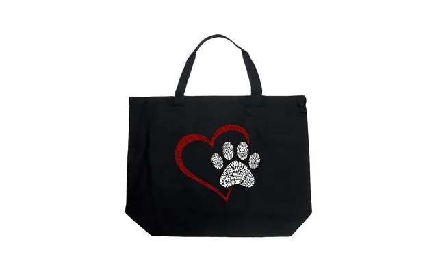Paw Heart - Large Word Art Tote Bag