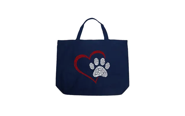 Paw Heart - Large Word Art Tote Bag