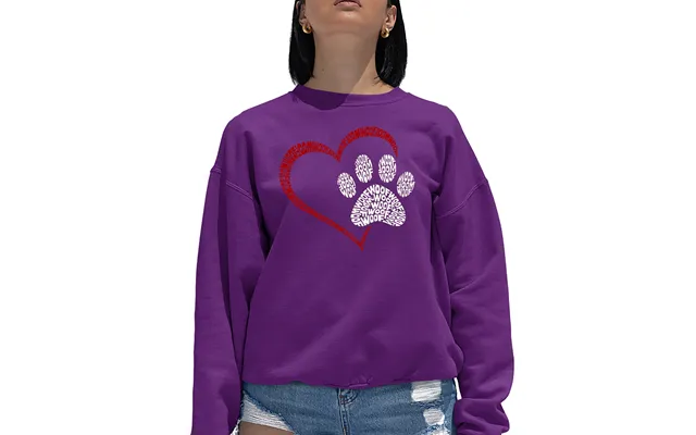 Paw Heart - Women's Word Art Crewneck Sweatshirt