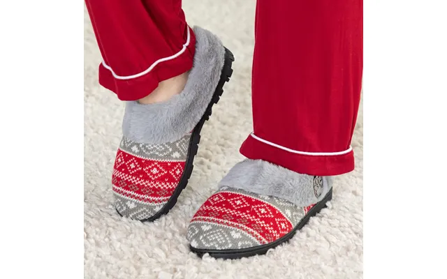 Paw Knit Clog Slippers - Red