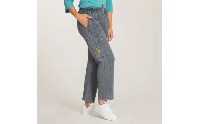 Paw Print Burnout Cargo Pocket Pants - Zebra Rainbow Paw
