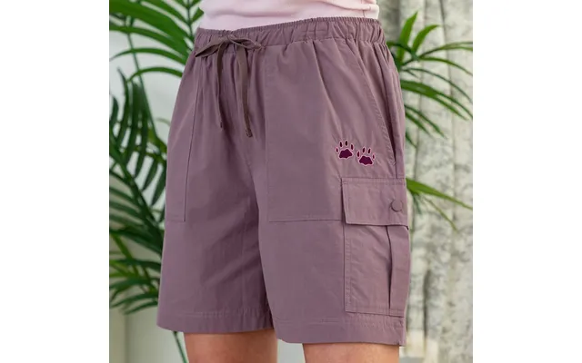 Paw Print Cargo Canvas Shorts - Orchid