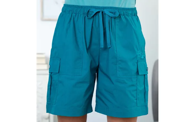 Paw Print Cargo Canvas Shorts - Teal