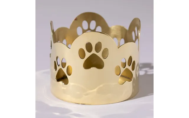 Paw Print Mixed Metal Candle Holder - Brass