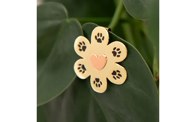 Paw Print Mixed Metal Plant Charm - Flower Paw