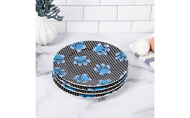 Paw Print Salad Plates - Set Of 4