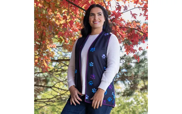 Paw Print Thick Knit Vest - Black