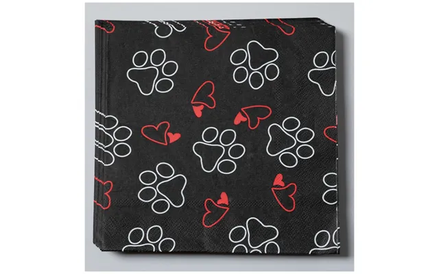 Pawfect Occasion Paper Plates & Napkins - Outlined Paws & Hearts