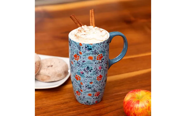 Paws & Prints Tall Ceramic Mug - Gradient Garden Paws