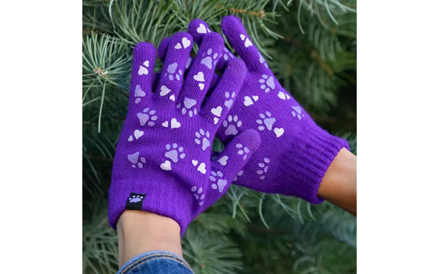 Paws Touch Screen Gloves Paw Print Mittens - Hearts And Paws