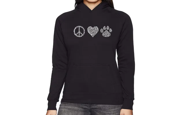 Peace Love Cats - Women's Word Art Hooded Sweatshirt
