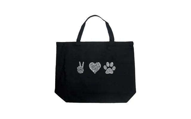 Peace Love Dogs - Large Word Art Tote Bag
