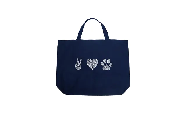 Peace Love Dogs - Large Word Art Tote Bag