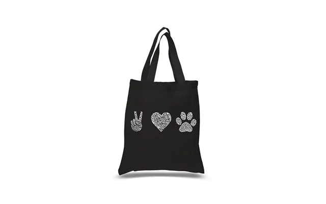 Peace Love Dogs - Small Word Art Tote Bag