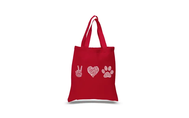 Peace Love Dogs - Small Word Art Tote Bag