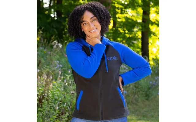 Peace Love Paws Fleece Hooded Zip Up Jacket - Black