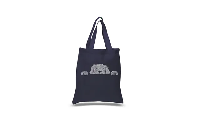 Peeking Dog - Small Word Art Tote Bag