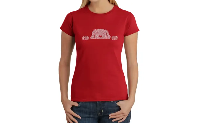 Peeking Dog - Women's Word Art T-shirt
