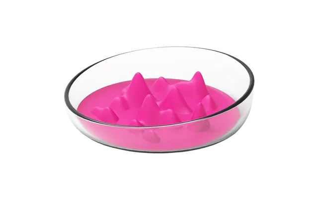 Pet Life Cirlicue Mountain Slow Feeding Pet Bowl - Pink