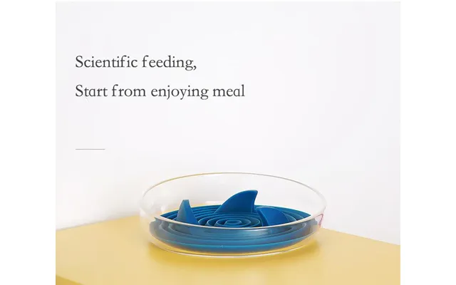 Pet Life Cirlicue Shark Fin Slow Feeding Pet Bowl - Blue