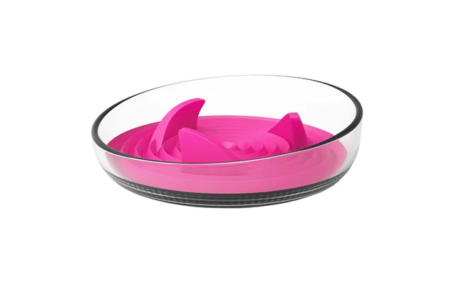 Pet Life Cirlicue Shark Fin Slow Feeding Pet Bowl - Pink