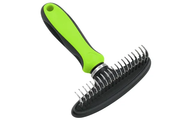 Pet Life Flex Series Undercoat Grooming Pet Rake - Green