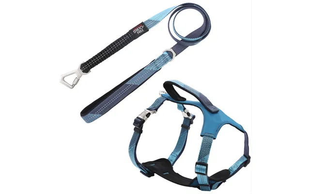 Pet Life Geo-prene Leash & Harness - Blue