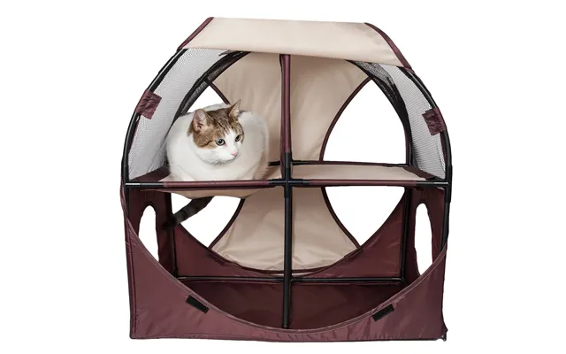 Pet Life Kitty-play Travel Cat House - Khaki Brown