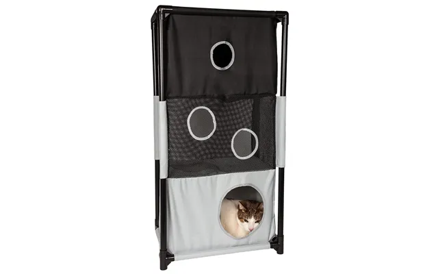 Pet Life Kitty-square Cat House Furniture - Black, White
