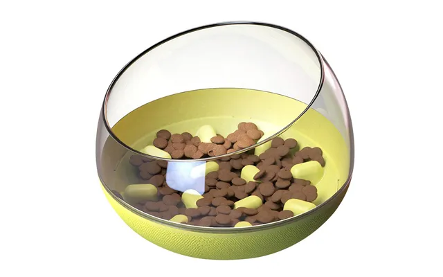 Pet Life Tumbowl Slow Feeding Pet Bowl - Yellow