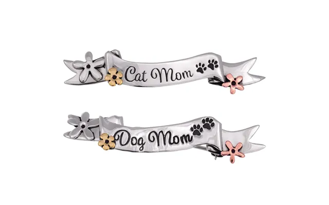 Pet Mom Mixed Metal Banner Pin - Cat