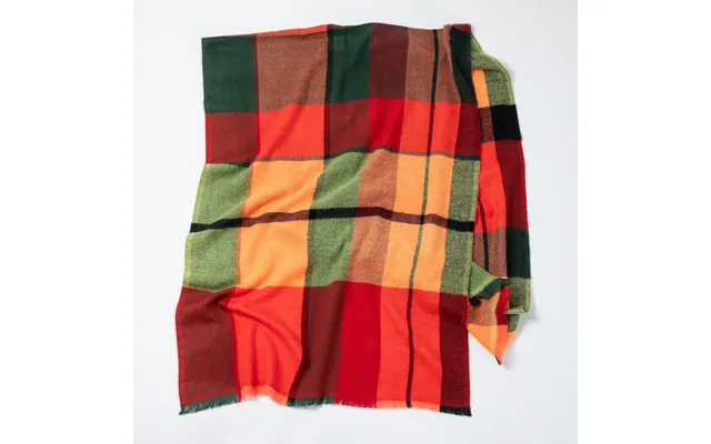 Plaid Chunky Scarf - Rust & Red