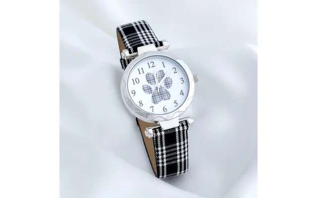 Plaid Paw Print Watch - Black