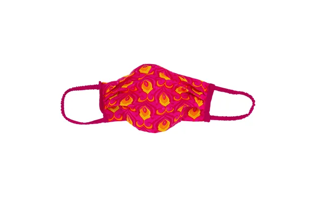 Pleated Pattern Face Mask & Carrying Bag - Fuchsia