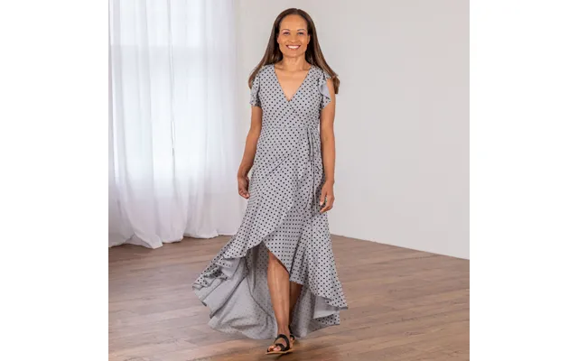 Polka Dot Maxi Wrap Dress - S