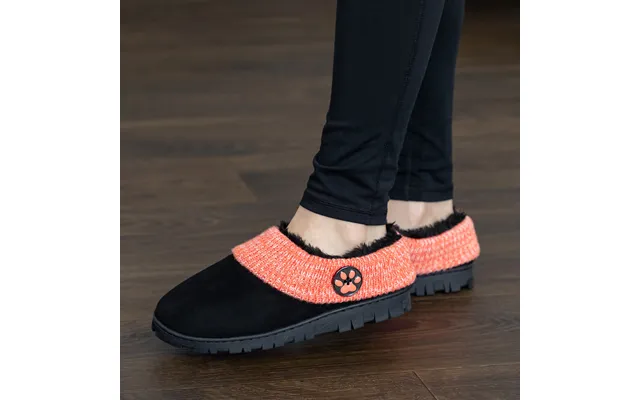 Purple Paw Women's Comfy Clog Slippers - Coral Black