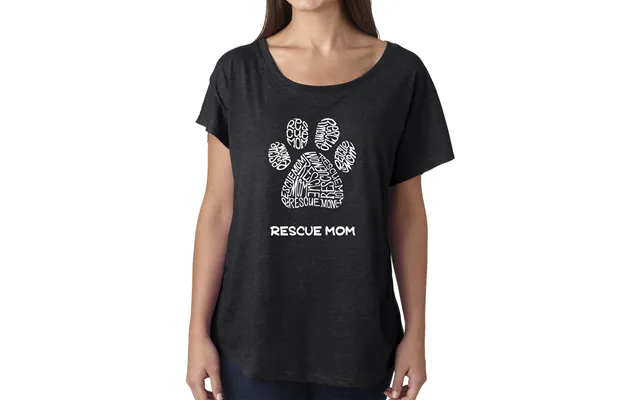 Rescue Mom - Women's Loose Fit Dolman Cut Word Art Shirt