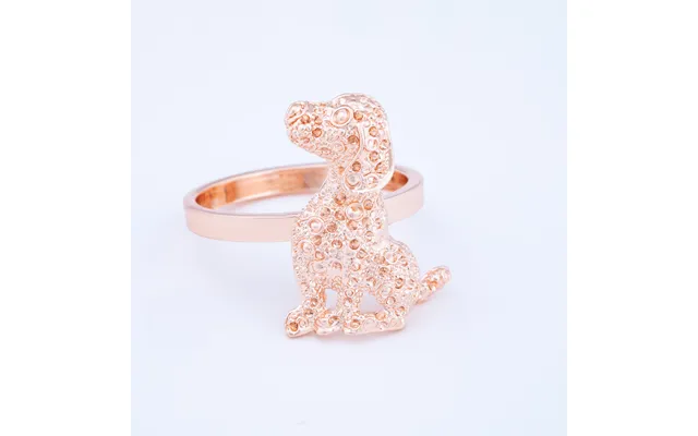 Rose Gold Dog Napkin Holder - Set Of 4