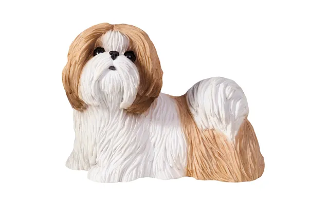 Sandicast White & Gold Shih Tzu Dog Sculpture