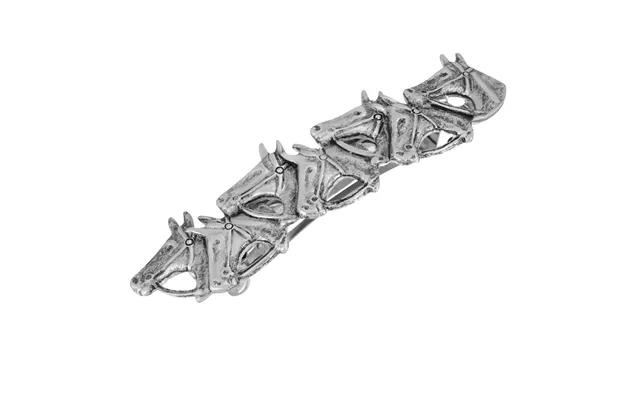 Silver Tone Horse Heads Barrette