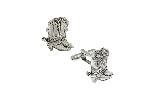 Silver-tone Cowboy Boots Cufflinks