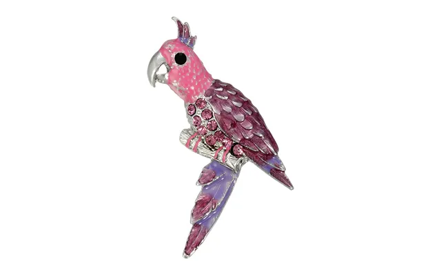 Silver-tone Purple And Pink Parrot Bird Pin