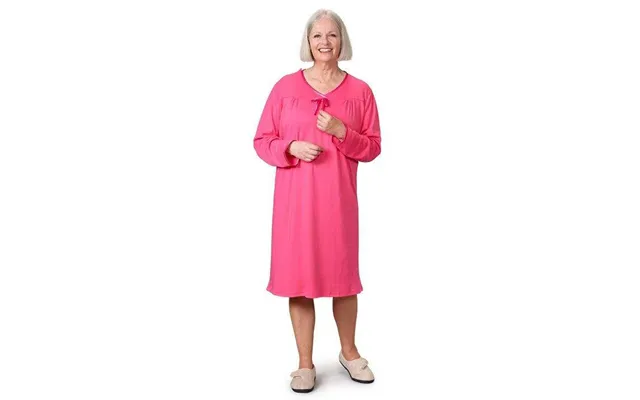 Silverts Women's Open Back Antimicrobial Long-sleeve Nightgown - Adaptive Clothing