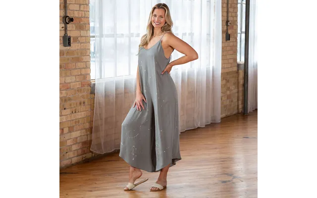 Speckled Wide Leg Cami Jumpsuit - Sage