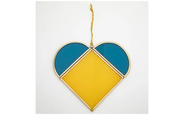Stand With Ukraine Glass Heart - Sun Catcher