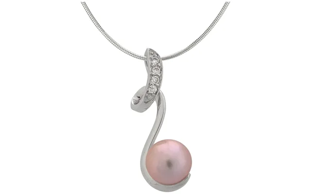 Sterling Swirl Pearl Necklace - Pink