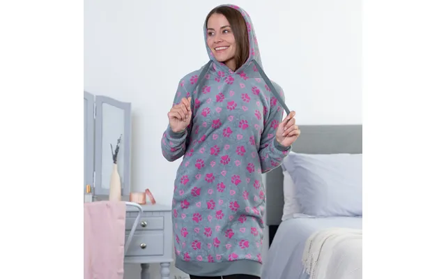 Super Cozy Paw & Heart Hooded Nightgown - Xl